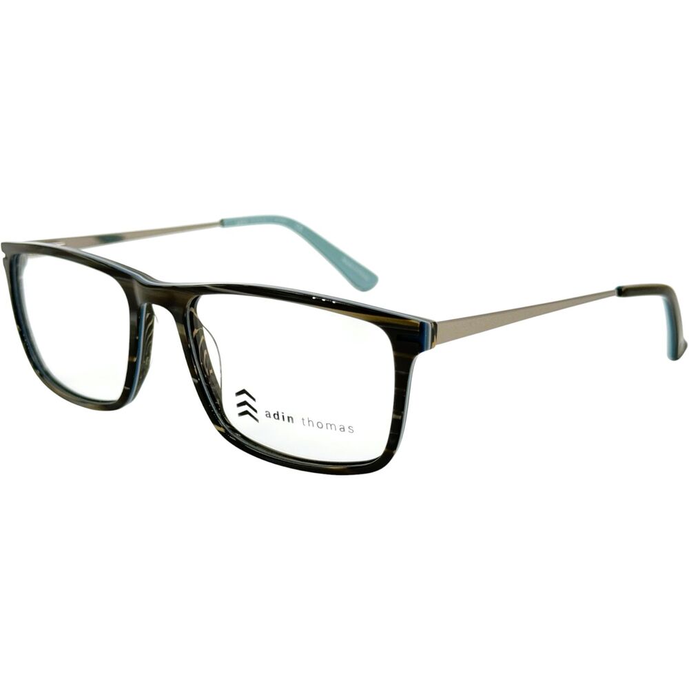 Adin Thomas AT-478 Mens Plastic Eyeglass Frame C03 Gray Horn/Slate/Sky 54-17